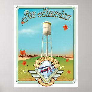 Ver poster de voo estilo 50 do America Vintage