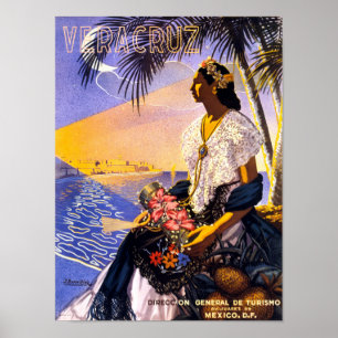 Veracruz, Poster de Viagens vintage do México Rest