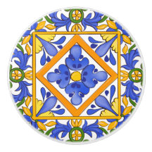 Verão, azulejos sicilianos, majolica, Mediterrâneo