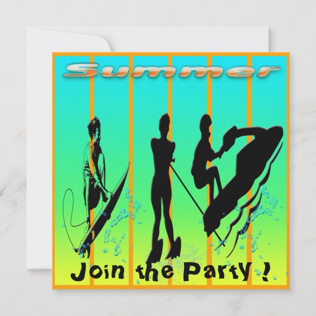 Verão - convite dos esportes de água (Frente)