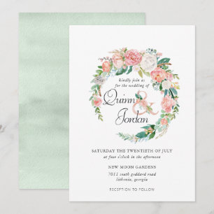 Verão de Blushing   Convite para Casamento Floral 