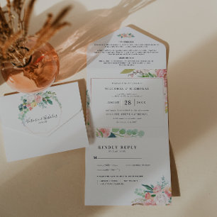 Verão de Blushing   Watercolor Floral Wedding
