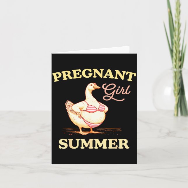 Verão de Menina Grávida Anúncio Divertido de Bebê  (Frente)