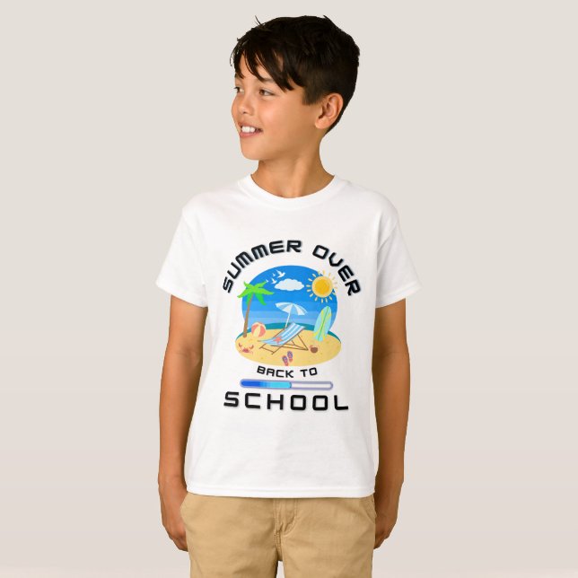 Verão De Volta À Camiseta Da Escola (Frente Completa)