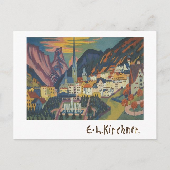 Verão em Davos por E.L. Kirchener (1925) Cartão po (Frente)