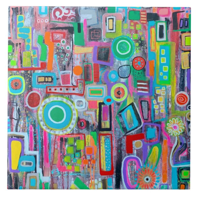 Verão na cidade 6 x 6 Azulejo cerâmico (Frente)