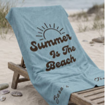 Verão Retro é a Toalha de Praia Personalizada