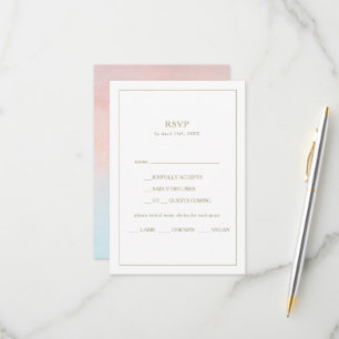 Verão Sunset Watercolor Menu Choice Cartão RSVP