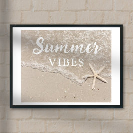 Verão vibes mar praia areia poster