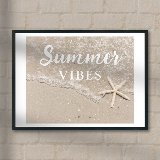 Verão vibes mar praia areia poster (Criador carregado)