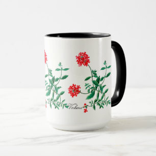 Verbena vermelho com a caneca interna do preto