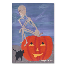 Verbos pensando esqueleto lendo cartões de acesso 