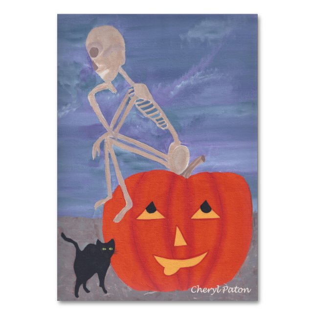 Verbos pensando esqueleto lendo cartões de acesso  (Frente)