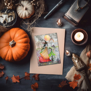 Verdade de Outono do Cartão de Bruxa de Halloween