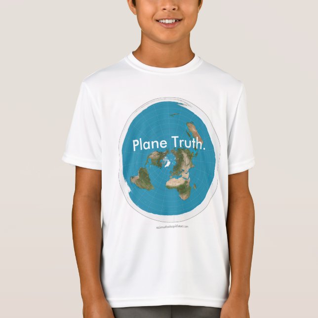 "Verdade plana equidistante Azimuthal." T-shirt (Frente)