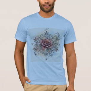 Verdadeiro Norte Bliss   Camiseta Rose Compass Tat