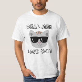 VERDADEIROS HOMENS AMAM GATOS Camiseta de Gato par