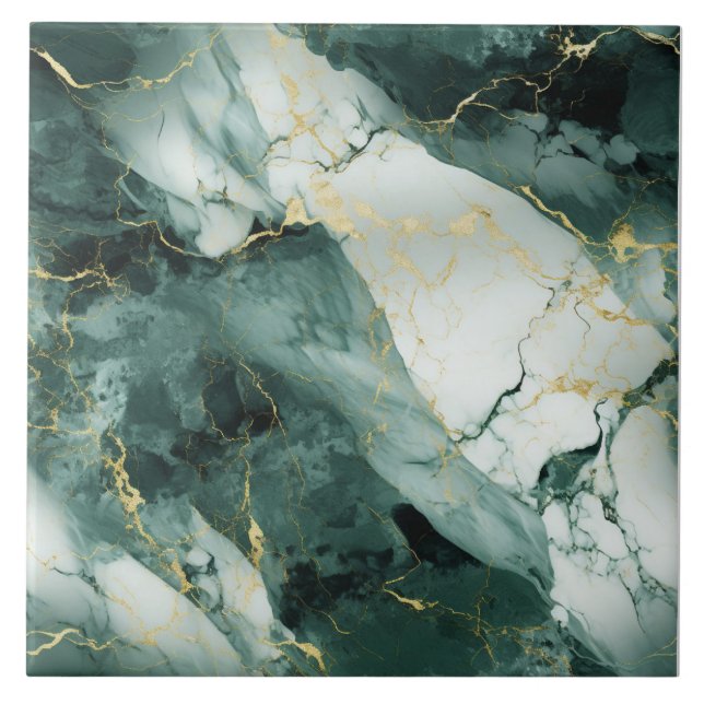Verdant Vein Dourado Marble Azulejo (Frente)