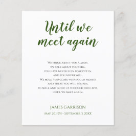 Verde até nos encontrarmos de novo Poema Memorial