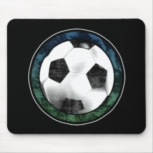 Verde azul Mousepad do emblema do futebol