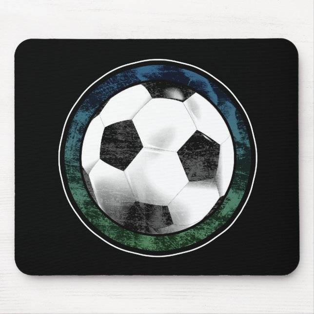 Verde azul Mousepad do emblema do futebol (Frente)