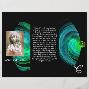 VERDE AZUL VORTEX MONOGRAMA MONOGRAMA Três Dobras