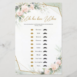 Verde boêmio e floral rosa Quem Estive Onde