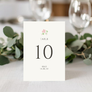 Verde Cartão de Número de Mesa de Casanento Flor