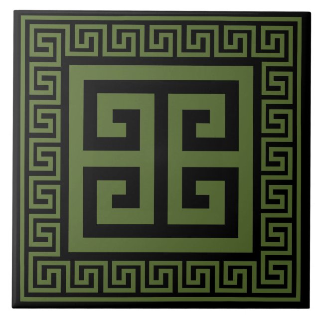 Verde-Chave Grego Escuro Verde Sobre Azulejo De Ce (Frente)