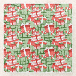 VERDE COM PRESENTES DE NATAL VERMELHO E BRANCO