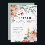 Verde-cor-de-água-verde-aniversário de 30 anos<br><div class="desc">Aniversário de 30 anos cor-de-água floral cor-de-rosa,  azul,  convites de festas verdes. Lindo e elegante tema de festa moderna.</div>