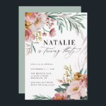 Verde-cor-de-água-verde-aniversário de 30 anos<br><div class="desc">Aniversário de 30 anos cor-de-água floral cor-de-rosa,  azul,  convites de festas verdes. Lindo e elegante tema de festa moderna.</div>