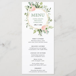 Verde cor-de-rosa verde-ouro deixa o menu eucalipt