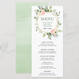 Verde cor-de-rosa verde-ouro deixa o menu eucalipt