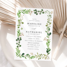 Verde-d'água| Convite Para Casamento