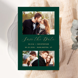 Verde de Colagem de 3 Fotos do Orçamento Salvar a 