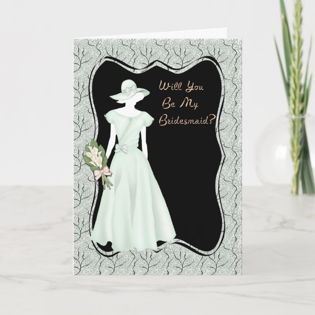 Verde de Convite de Bridesmaid (Frente)