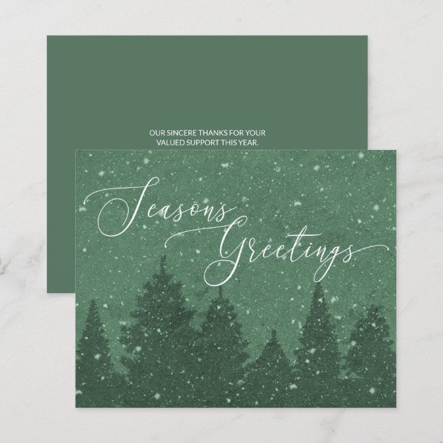 Verde de Feriado Empresarial Elegante de Orçamento (Frente/Verso)