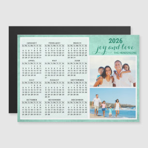 Verde de Foto Personalizado da Família de Calendár