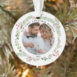 Verde de inverno 1rua ornamento casado de Natal