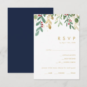 Verde de Natal Moderno   RSVP de opções do menu 
