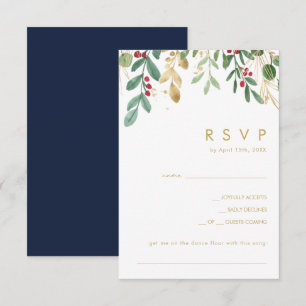 Verde de Natal Moderno RSVP de Solicitação de