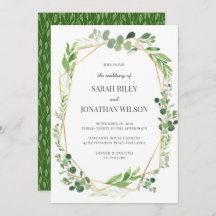 Verde deixa ouro Terrarium Convite para casamento