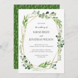 Verde deixa ouro Terrarium Convite para casamento