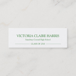 Verde do cartão conhecido da inserção da gradua