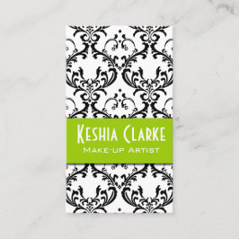 Verde do damasco do cartão de visita do