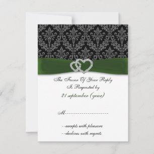 verde do diamante do damasco que wedding RSVP