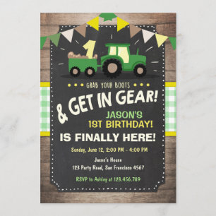 Verde do menino do partido da fazenda do convite