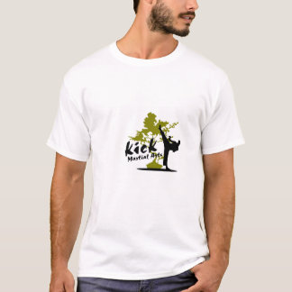 Verde do t-shirt dos homens das artes marciais do