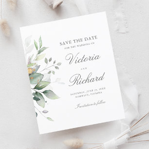 Verde Dourado botânico Eucalyptus Salvar a Data